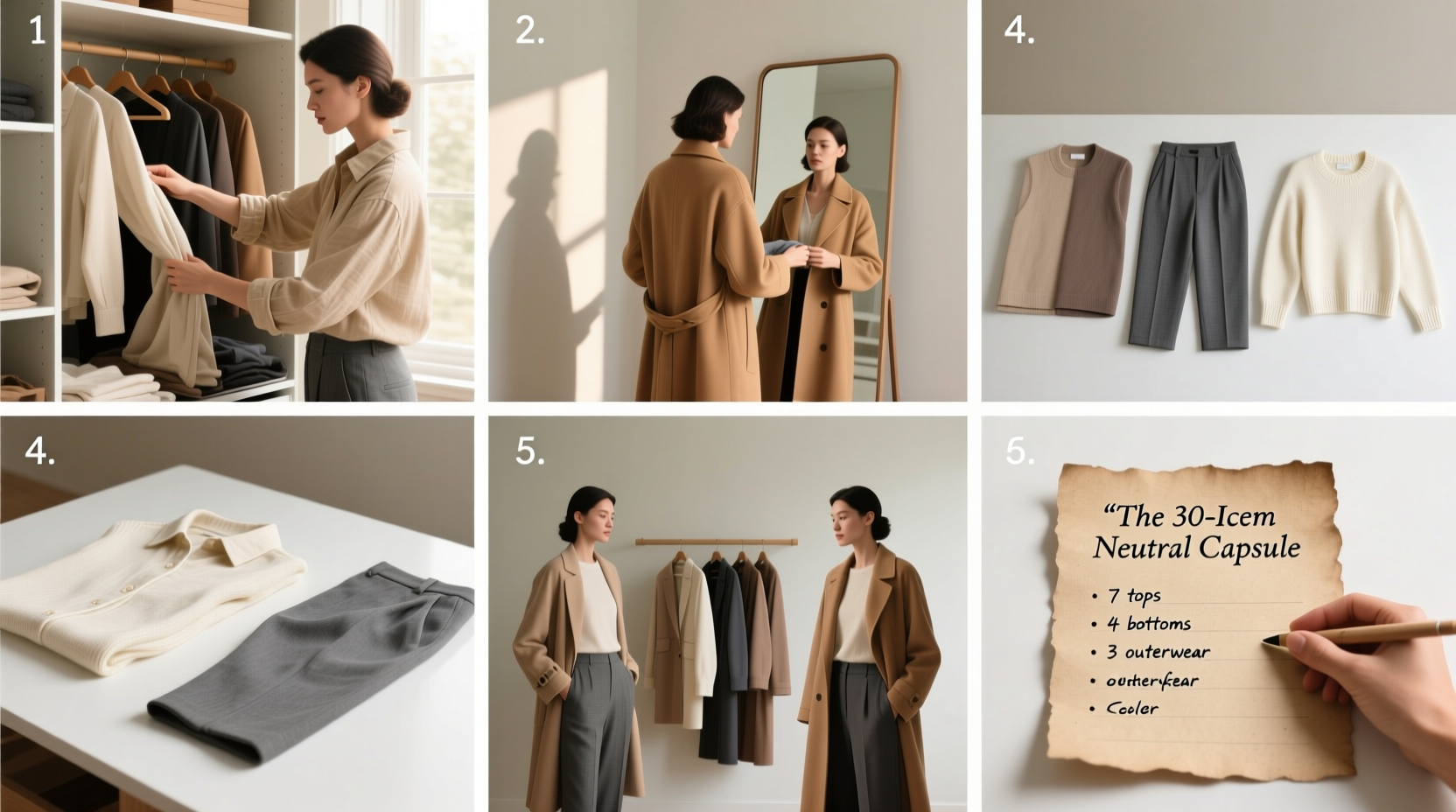 Step By Step Guide To Building A Capsule Wardrobe With Neutral Tones