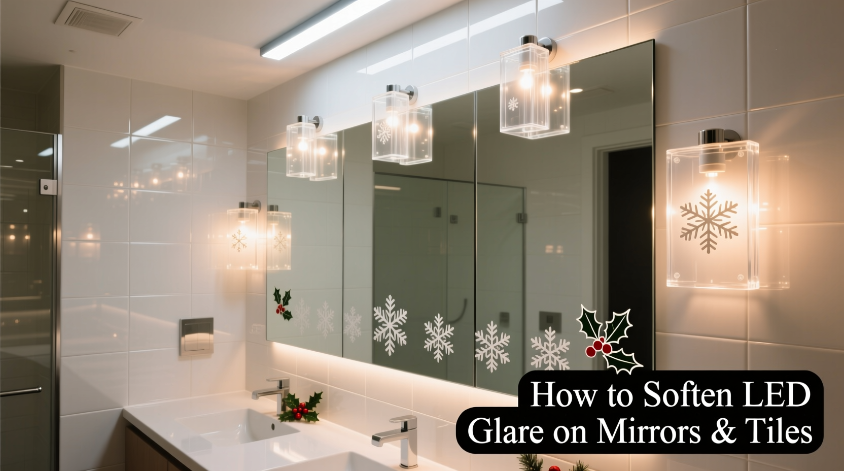 christmas light diffusers for harsh leds how to soften glare on reflective surfaces like mirrors and tiles