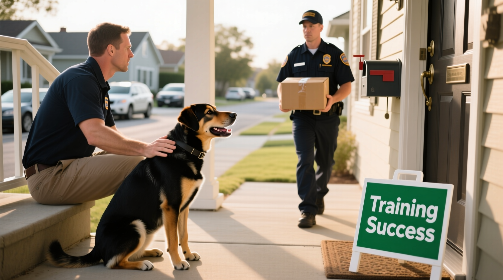 how to train a rescue dog to stop barking at delivery people
