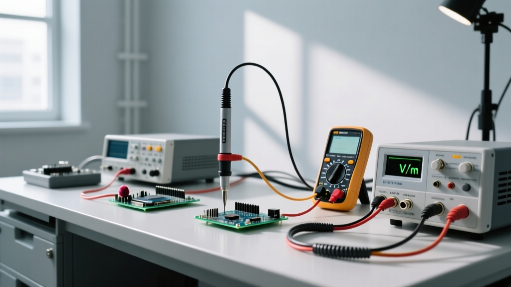 Electric Field Measurement Units: V/m Bench Testing & Probe Setup