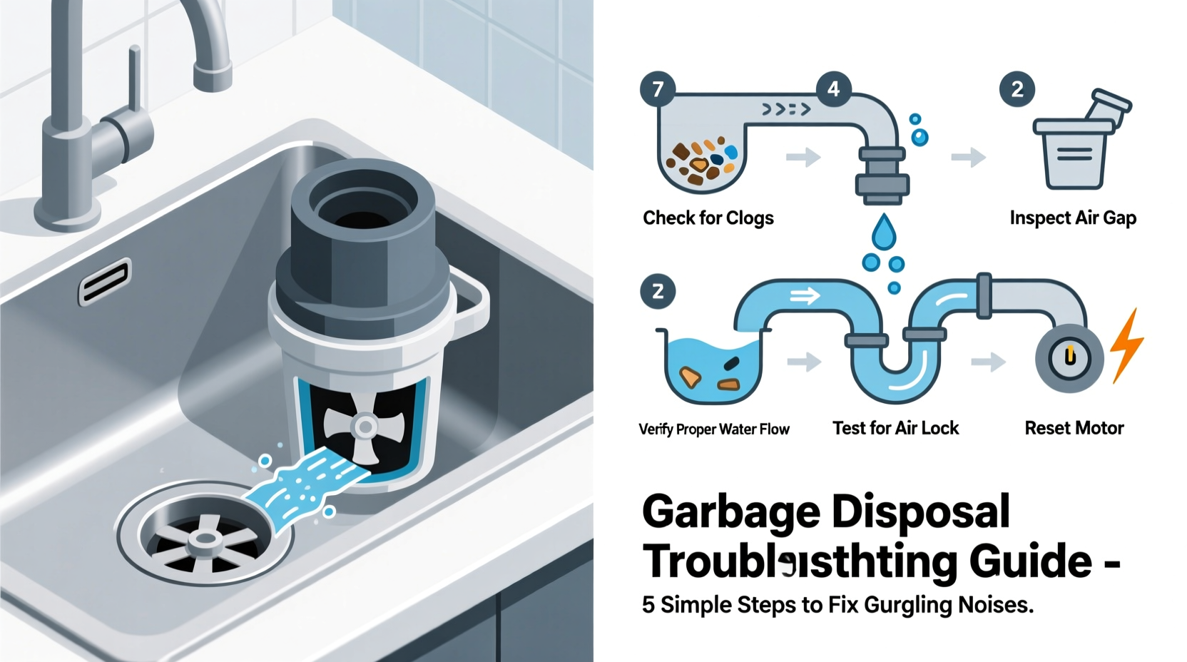 why does my garbage disposal gurgle after running troubleshooting steps