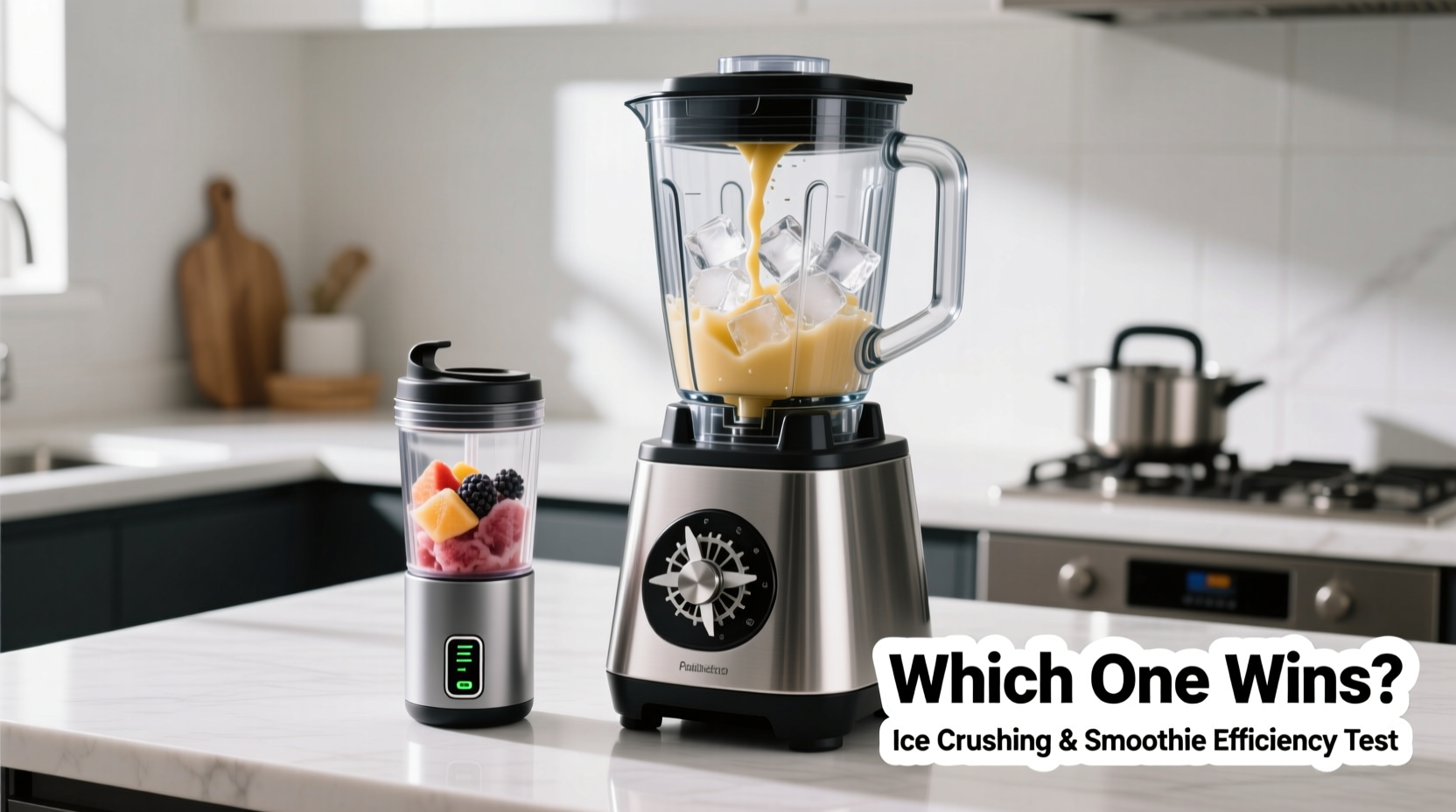 portable blender vs full size which crushes ice and blends smoothies more efficiently