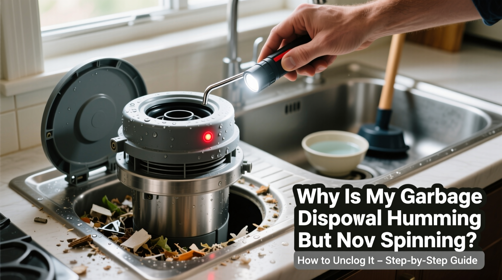 why is my garbage disposal humming but not spinning and how to unclog it