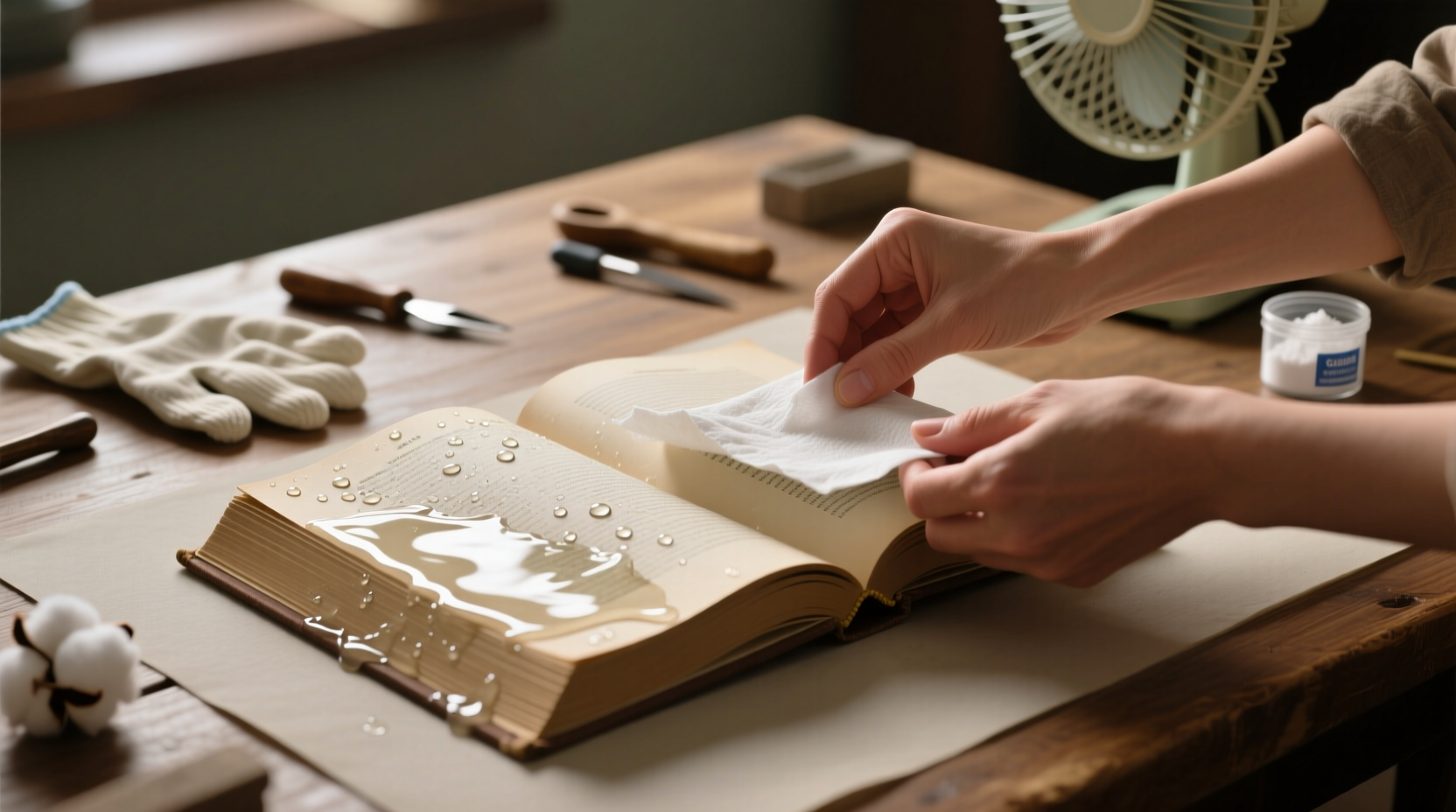 how save wet book