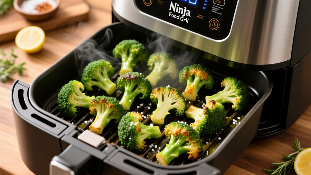 Crispy-Tender Broccoli on Ninja Foodi Grill