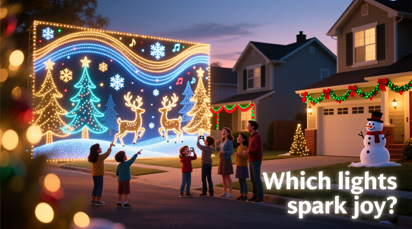 animated christmas light displays vs static patterns which drives more neighborhood engagement