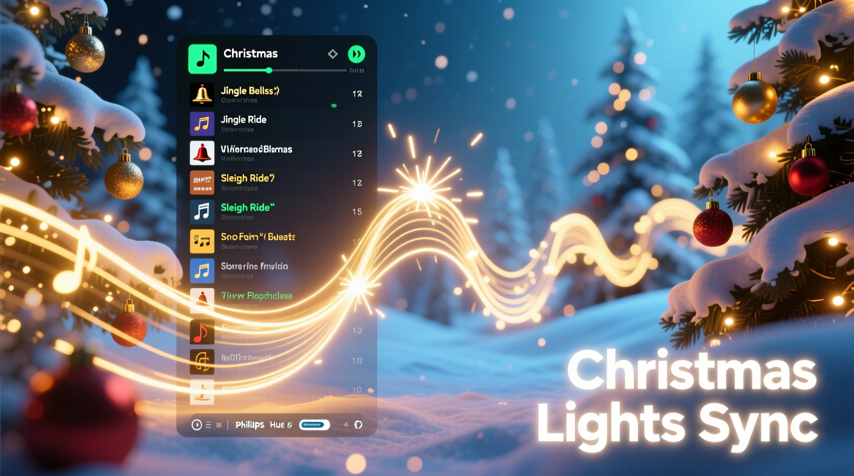 how to make a christmas playlist that syncs with your light display