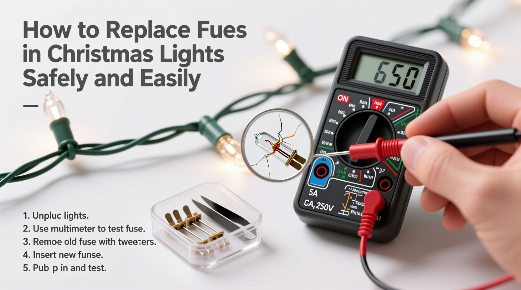 how do you replace fuses in christmas lights
