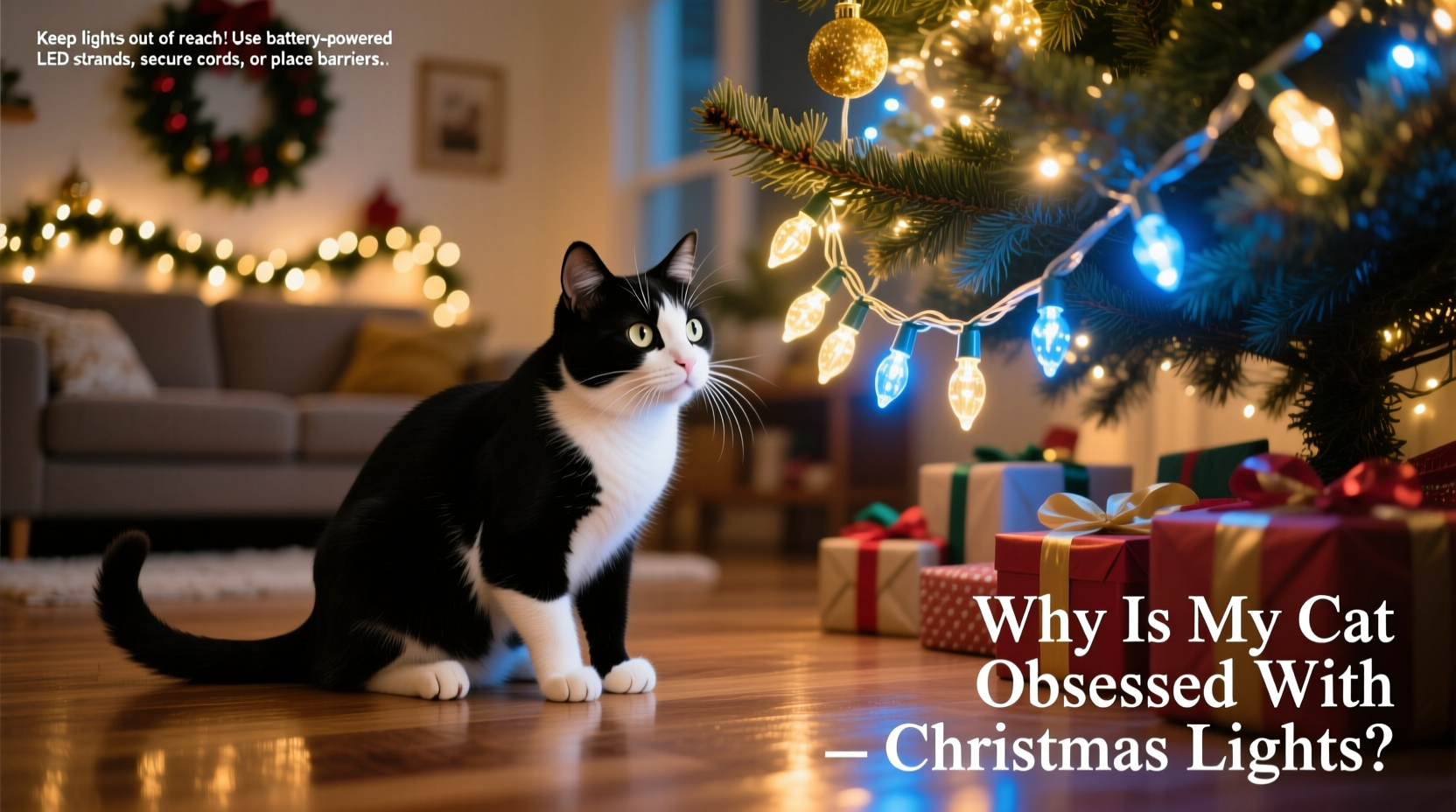 why is my cat obsessed with christmas lights and how to keep them safe