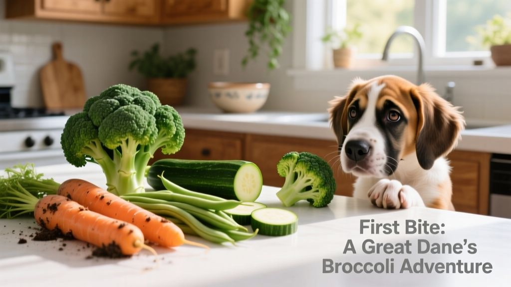 Close-up of fresh, crisp vegetables including broccoli florets, carrots, green beans, and zucchini arranged on a clean kitchen counter