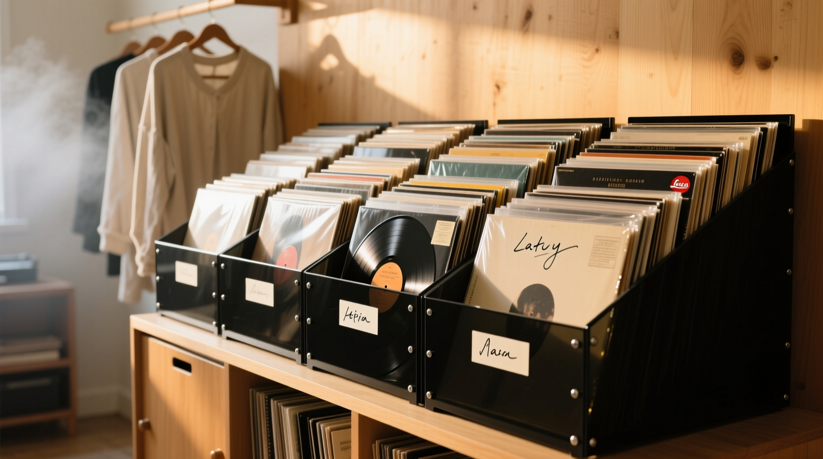 vinyl jacket storage in closets