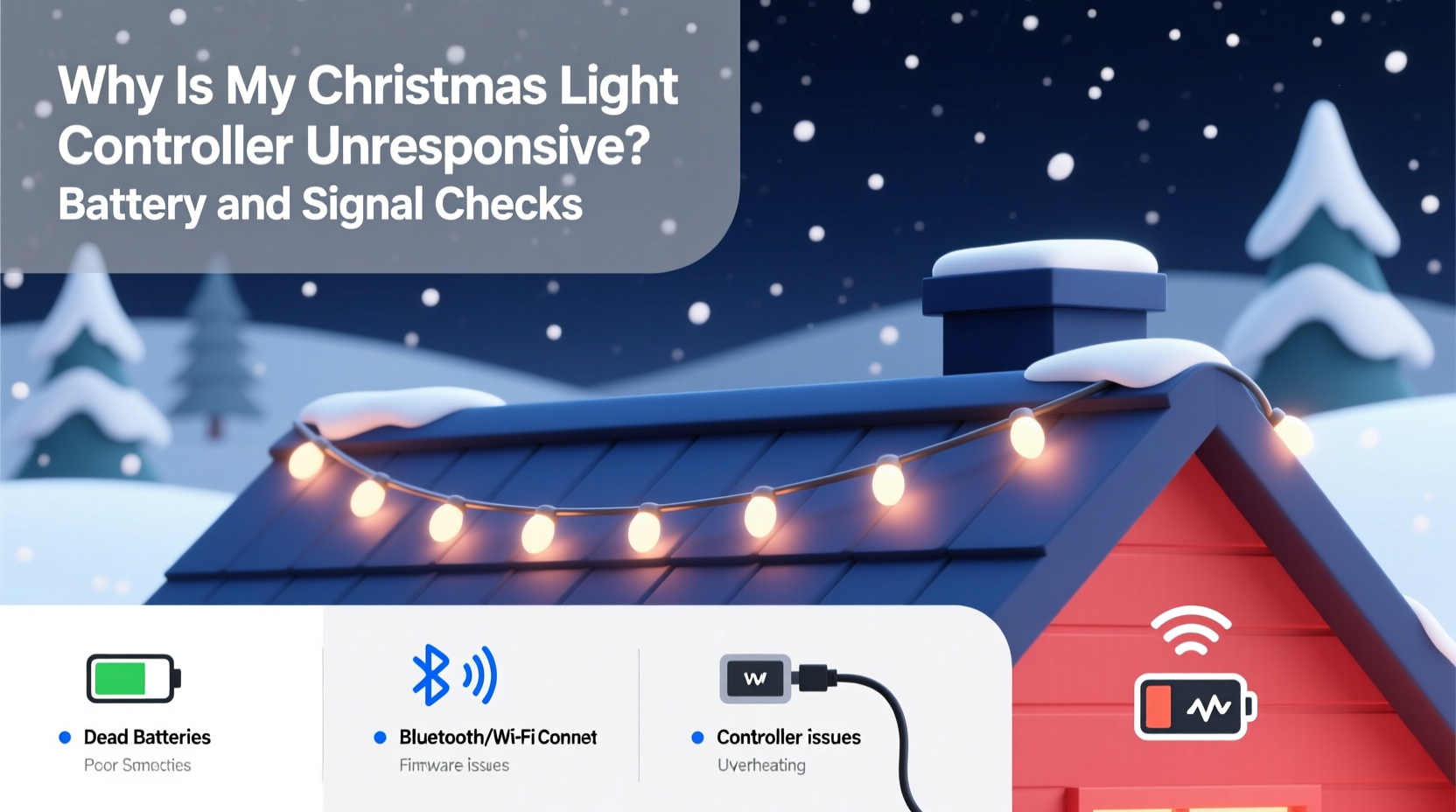 why is my christmas light controller unresponsive battery and signal checks
