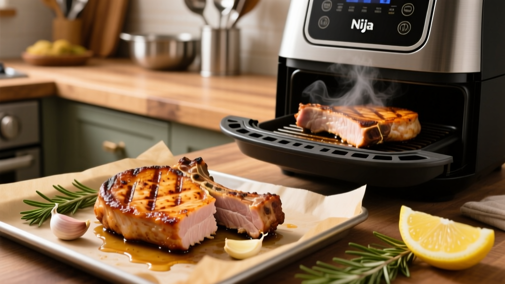 Crispy Juicy Boneless Pork Chops in Ninja Foodi