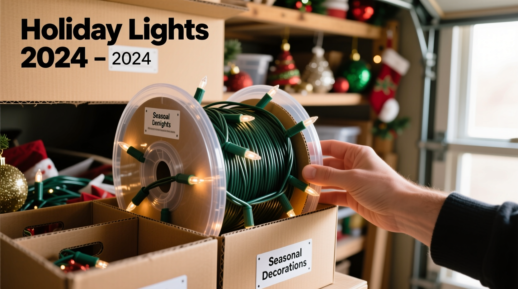 how to prevent tangled christmas lights every year with this simple storage trick
