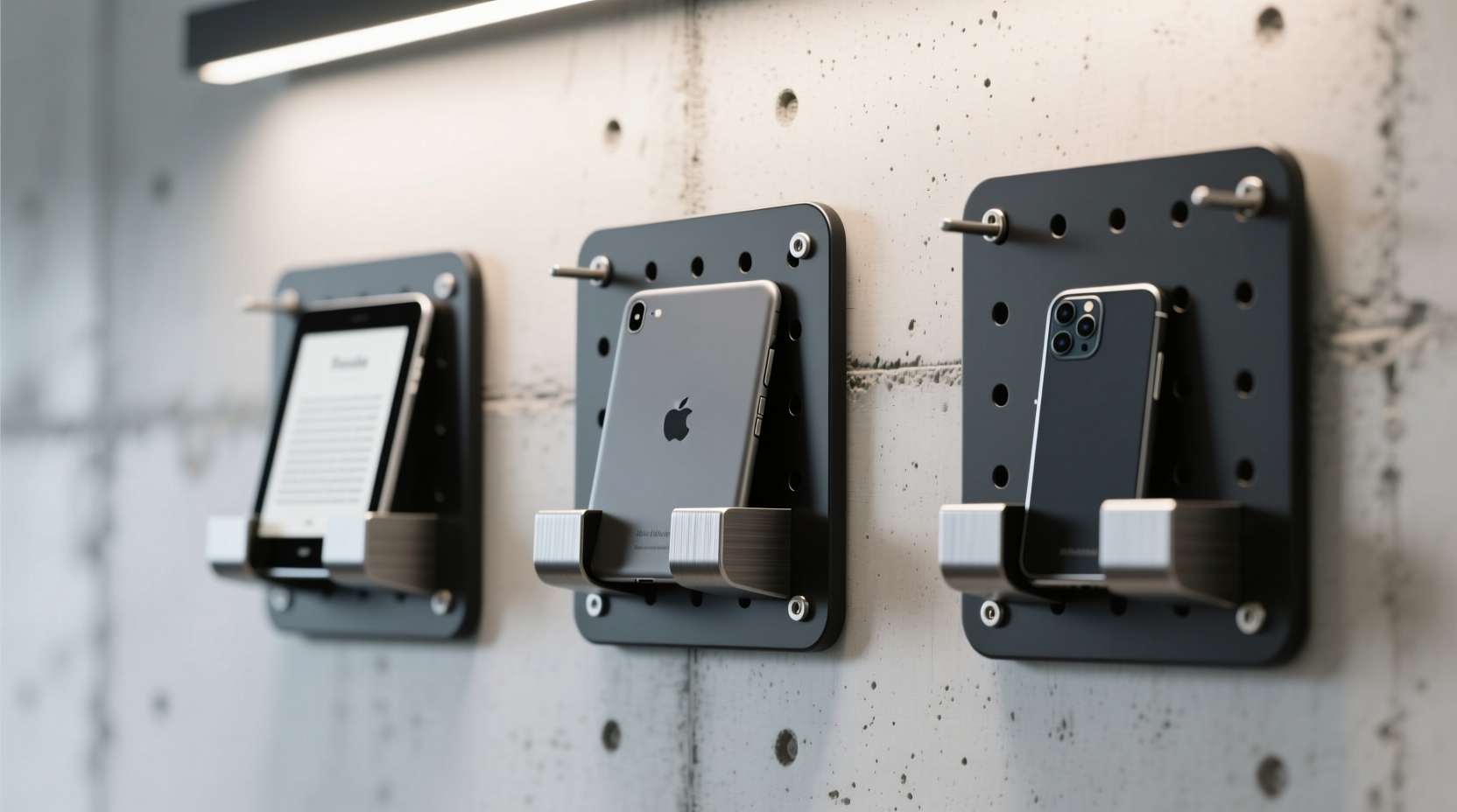 three reader gadget pegboard mounts