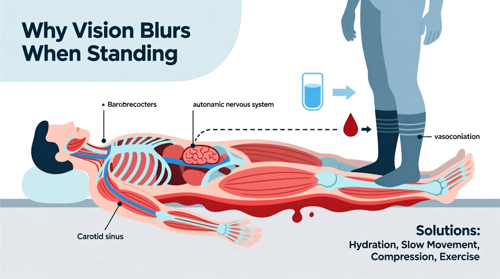 why does my vision blur when i stand up suddenly causes and fixes