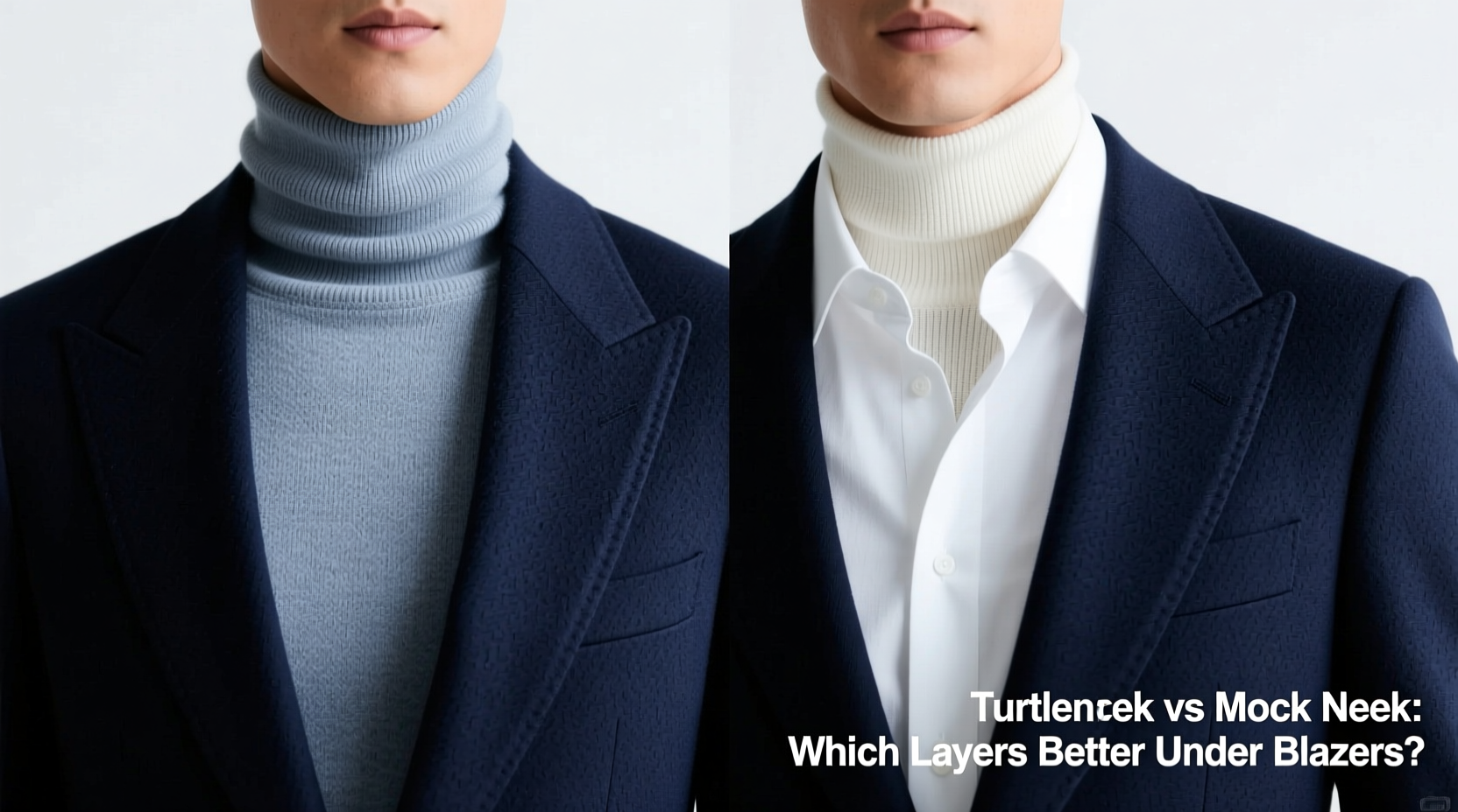 turtleneck vs mock neck top which layers better under blazers