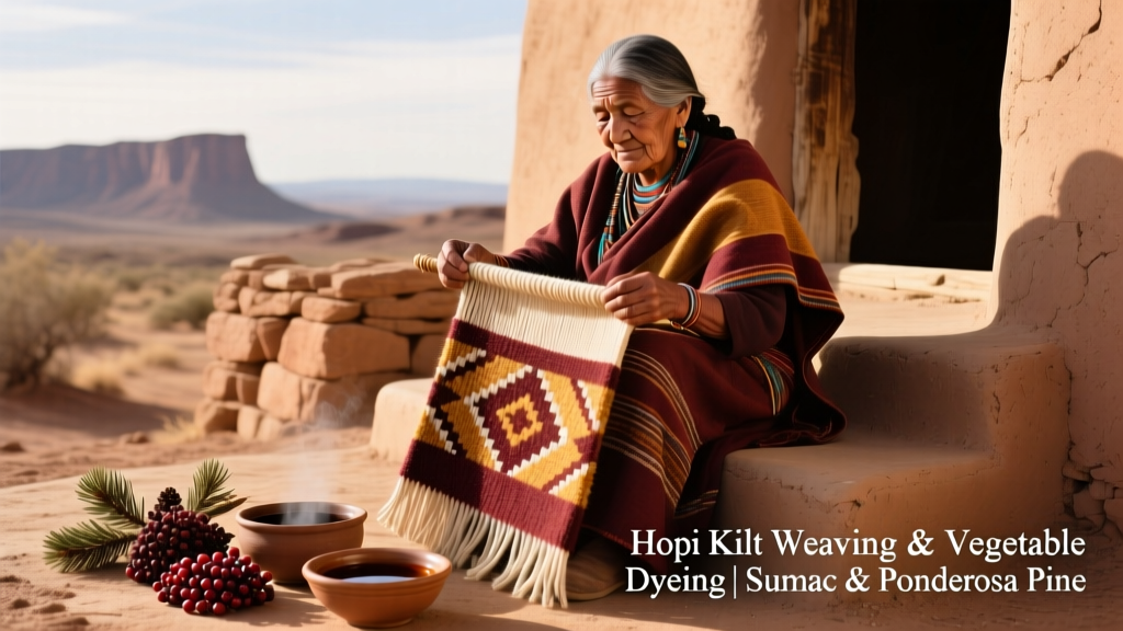Hopi Kilt Weaving And Vegetable Dyeing With Sumac And Ponderosa Pine