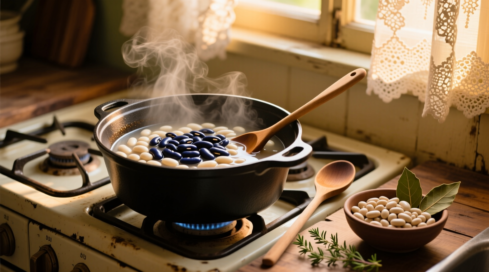 the time has come to cook some beans