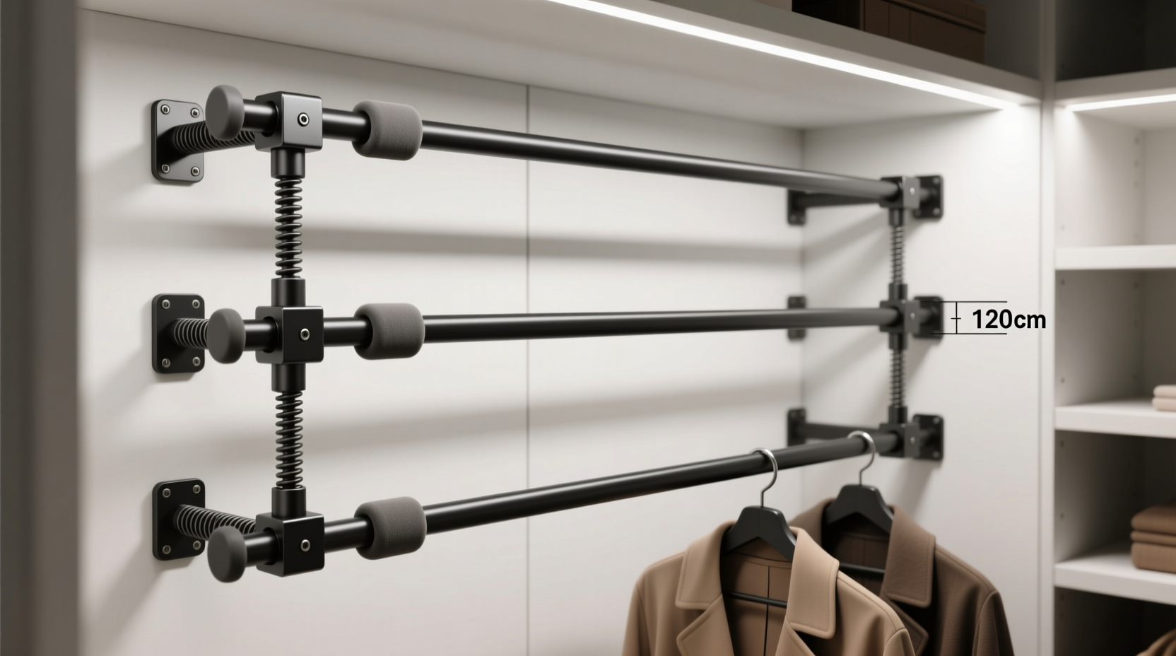closet organization tips tension rod tiers vs telescoping poles