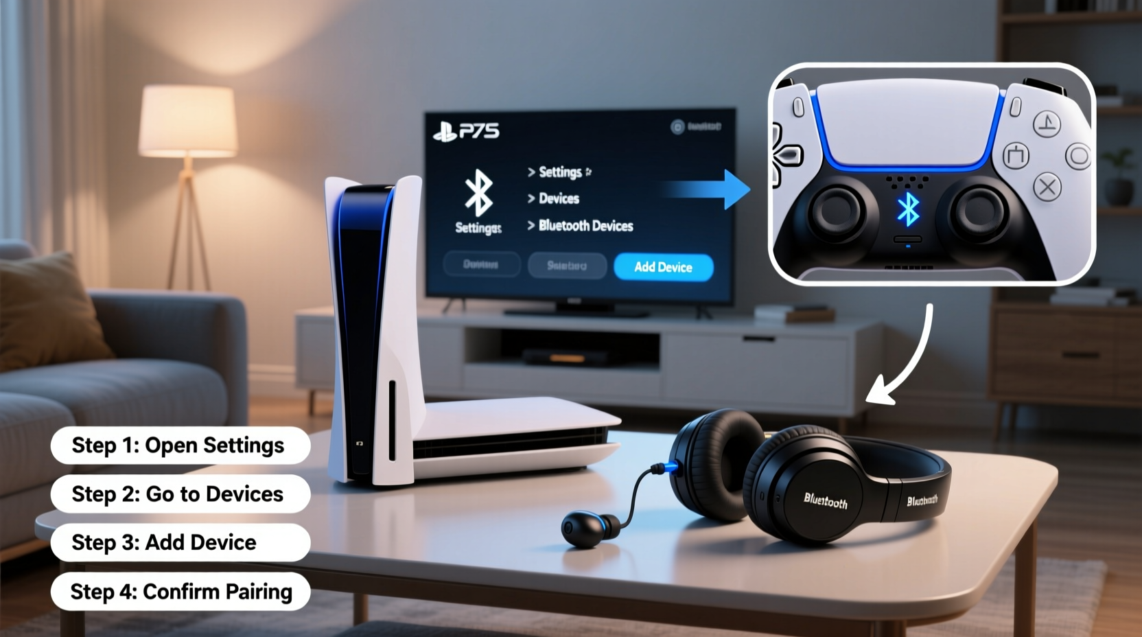 Step By Step Guide To Connecting Bluetooth Headphones To Your Ps5