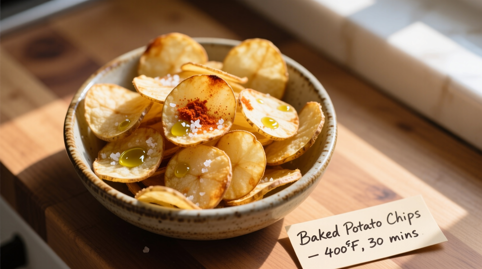 Crispy Baked Potato Chips: Healthy Oven Recipe (20 min)