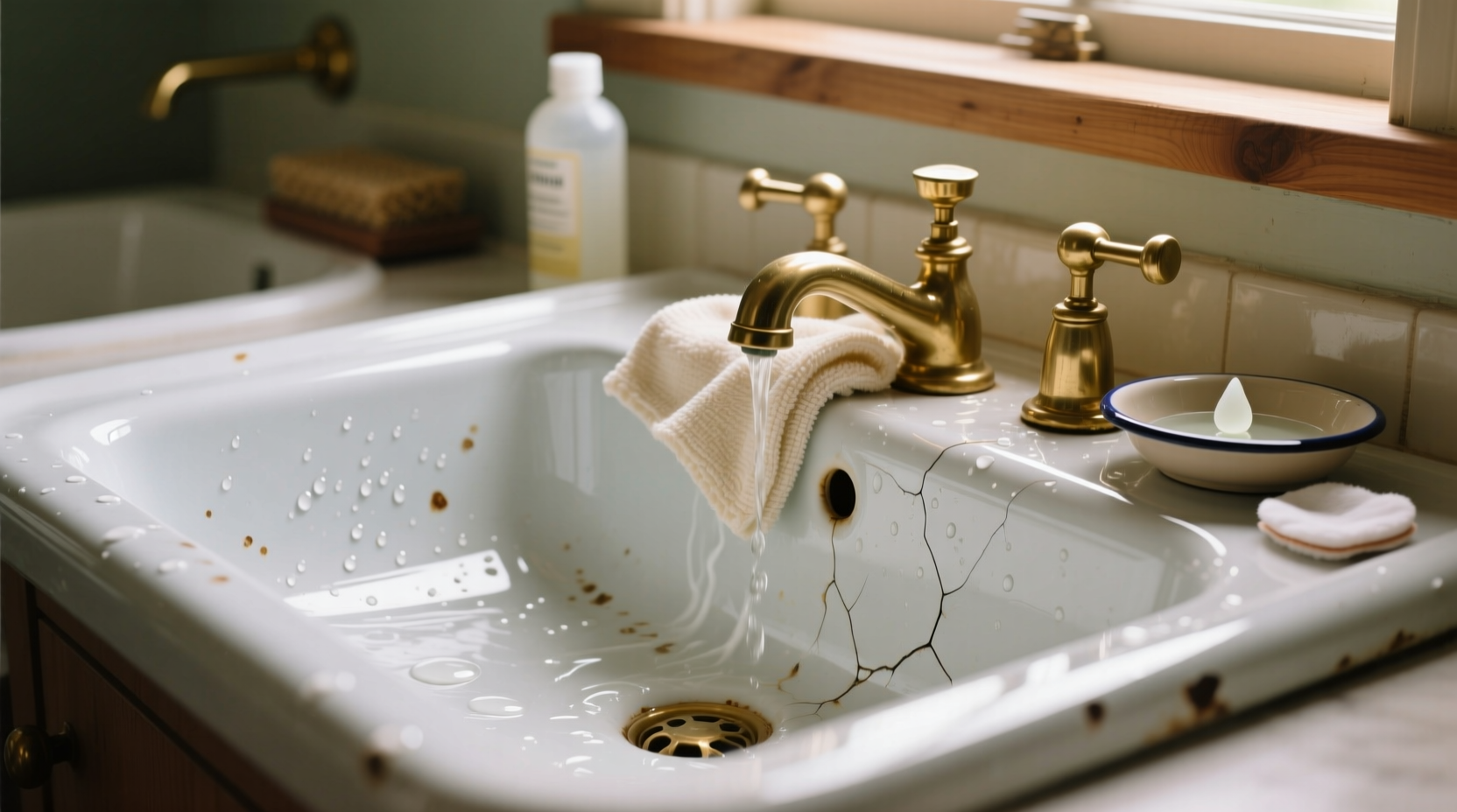 baking soda paste on vintage enamel sinks