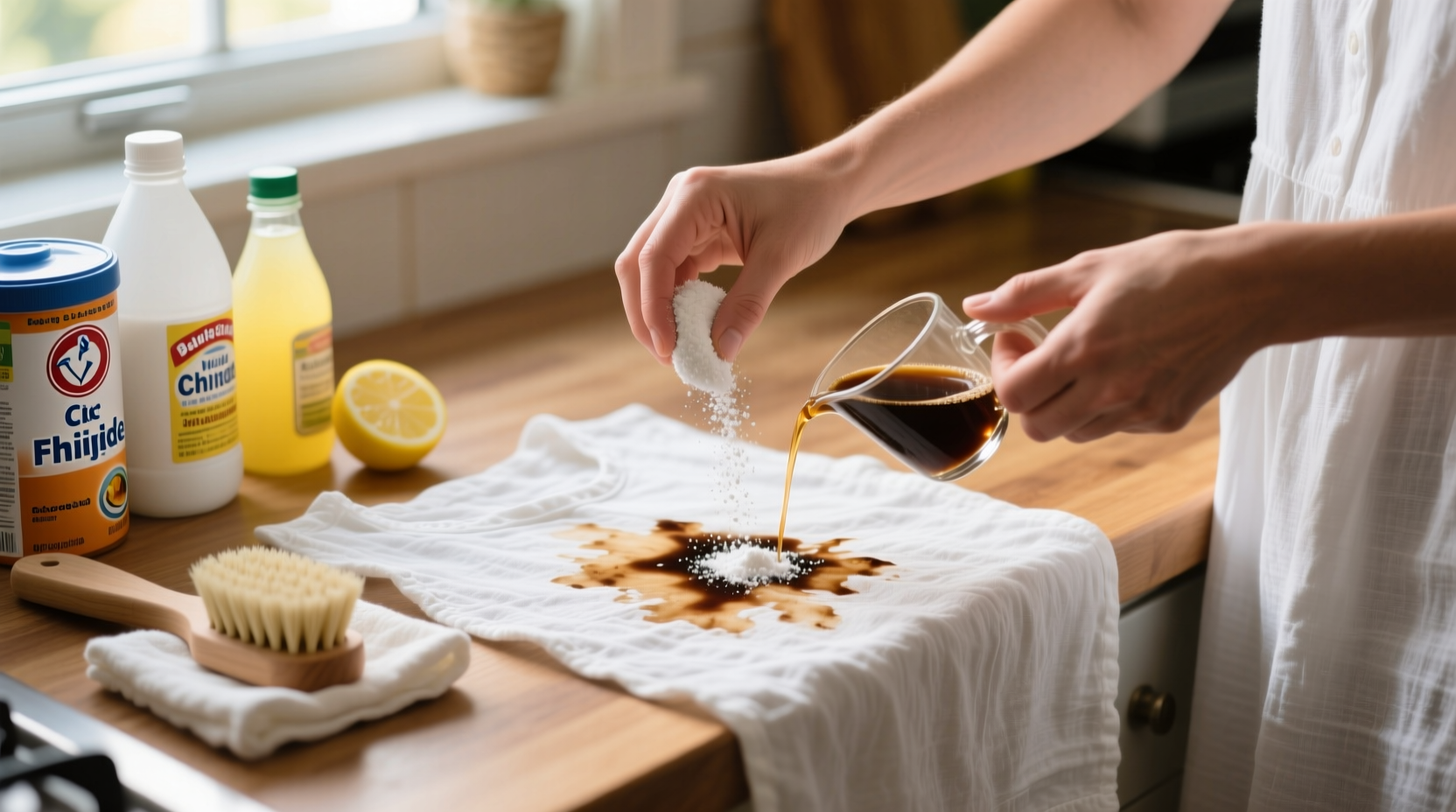 cold brew stain removal on linen tunics