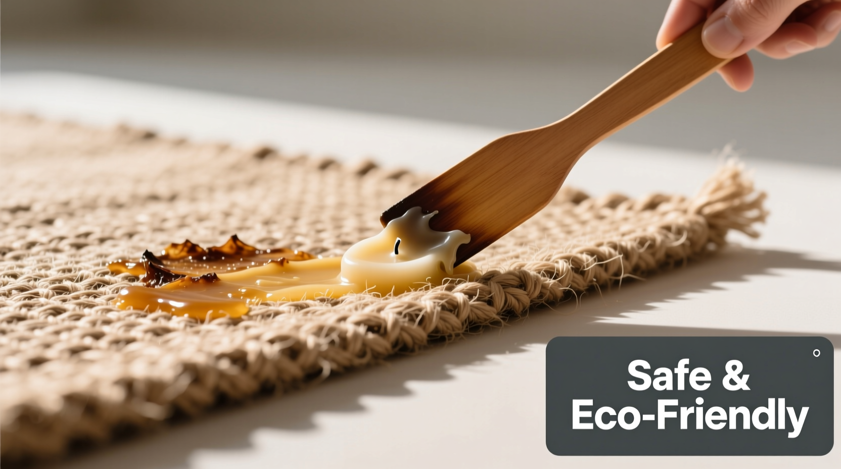eco friendly candle wax removal for jute rugs