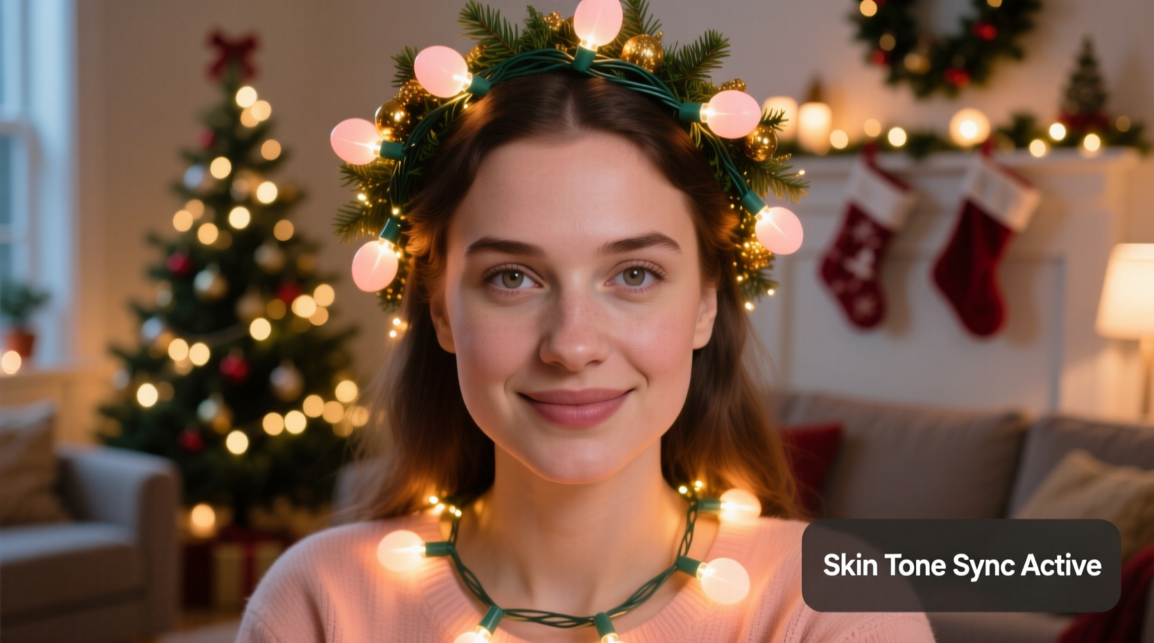 how to calibrate smart christmas lights to match skin tone for holiday zoom backgrounds