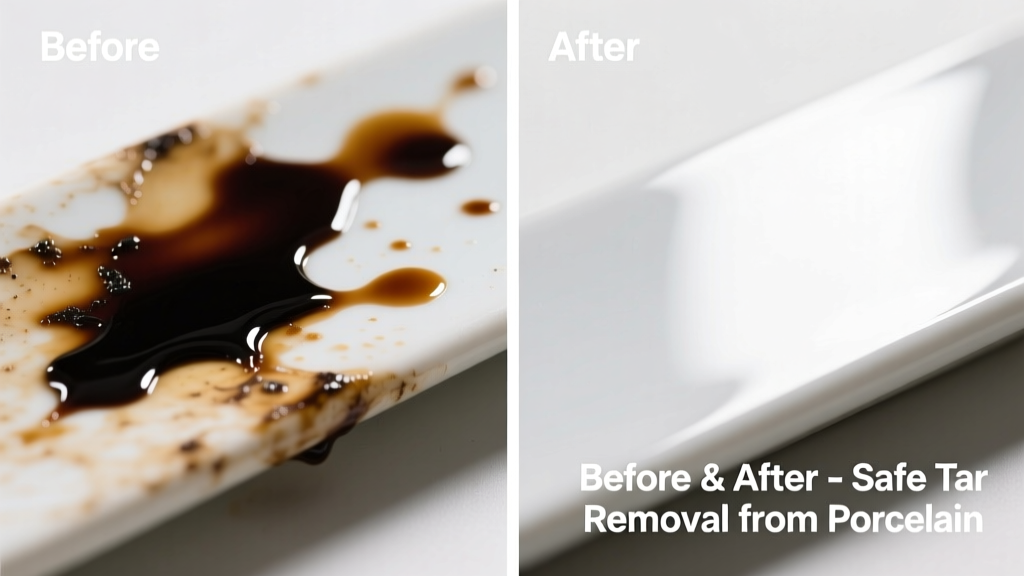 How to Remove Tar from Porcelain Surfaces Safely