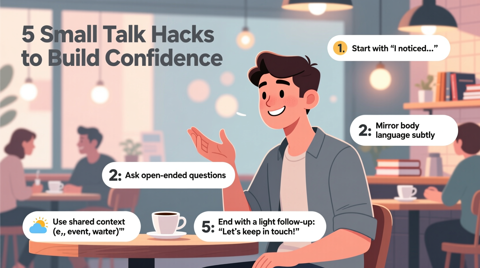 how to build confidence in social situations using small talk hacks