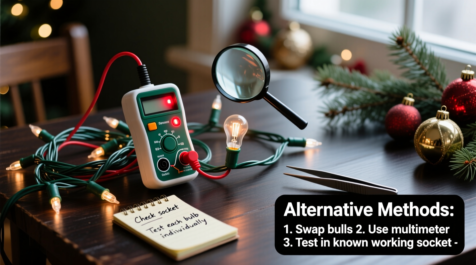 why does my christmas light tester not find the bad bulb alternative methods