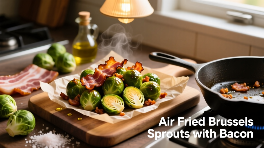 Air Fried Brussels Sprouts with Bacon Recipe