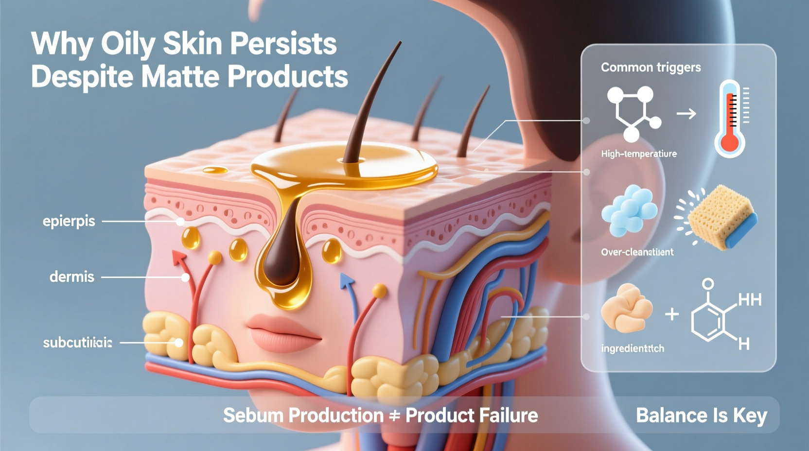 why does my skin get oily throughout the day despite using matte products