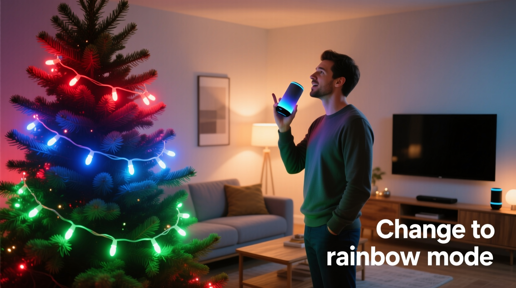 can you use voice commands to change your christmas light colors instantly