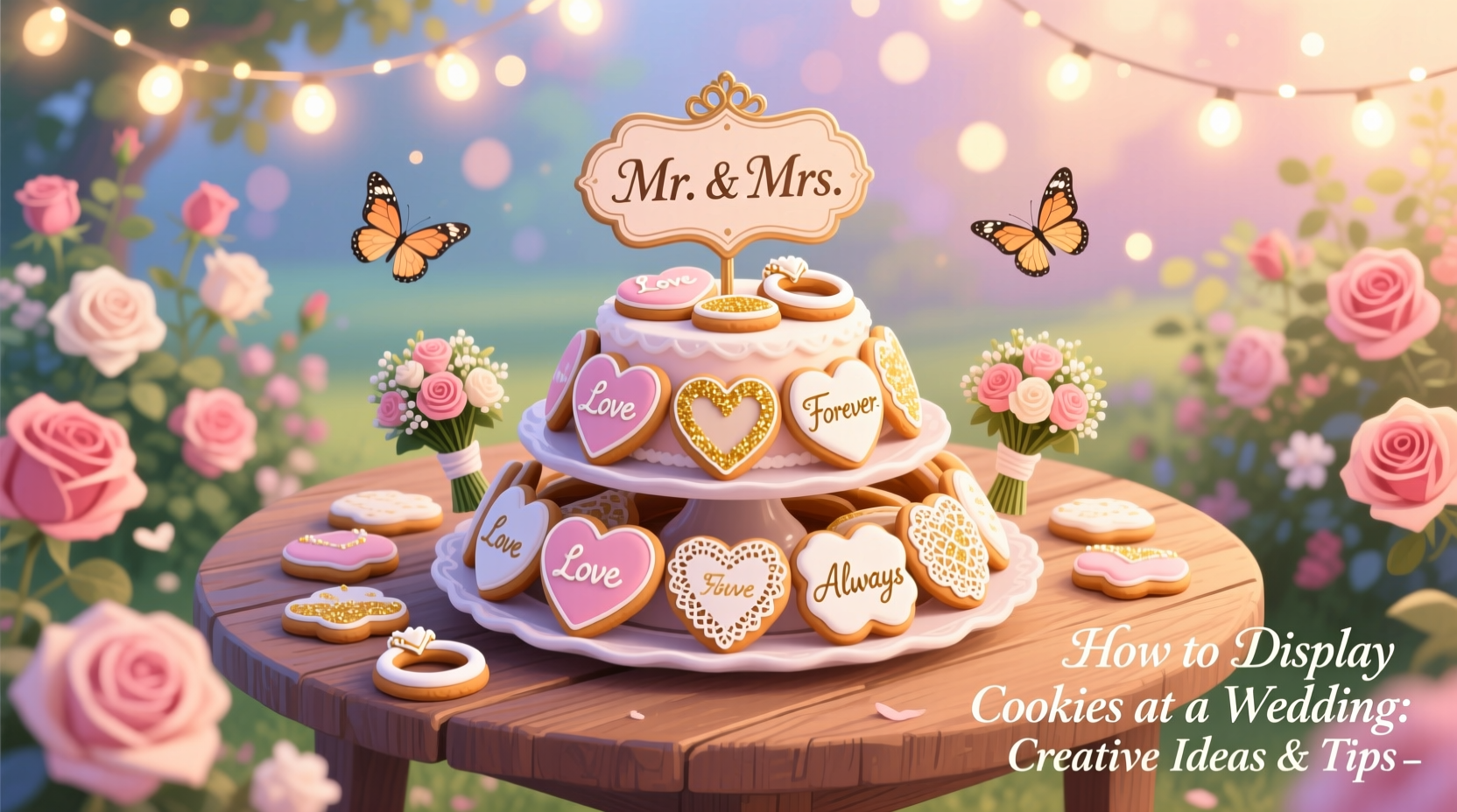 how to display cookies at a wedding