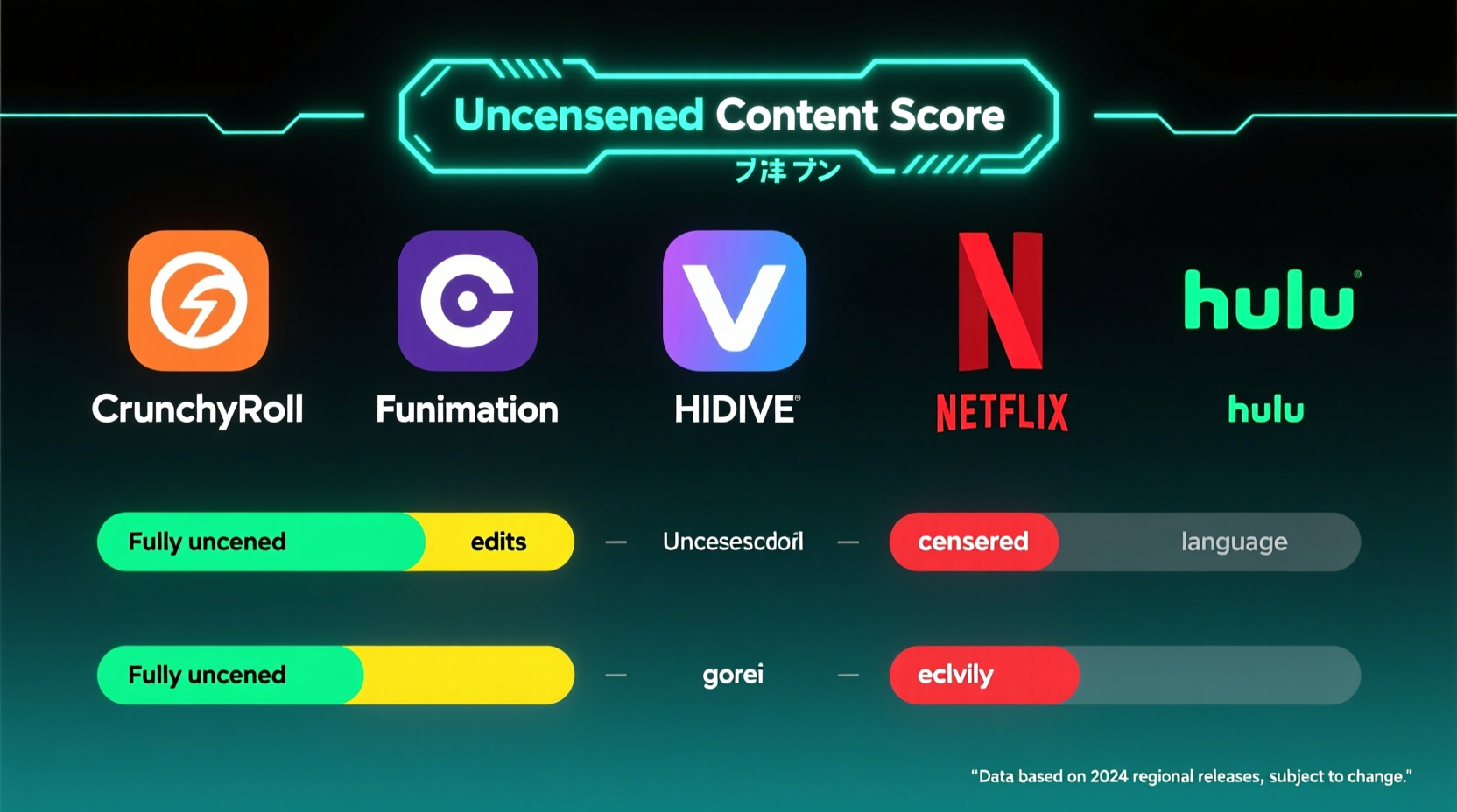 anime streaming services compared which has the most uncensored content