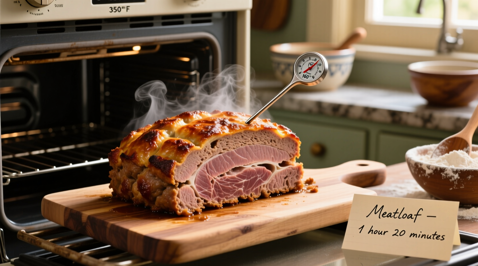 how long do you cook a meatloaf at 350