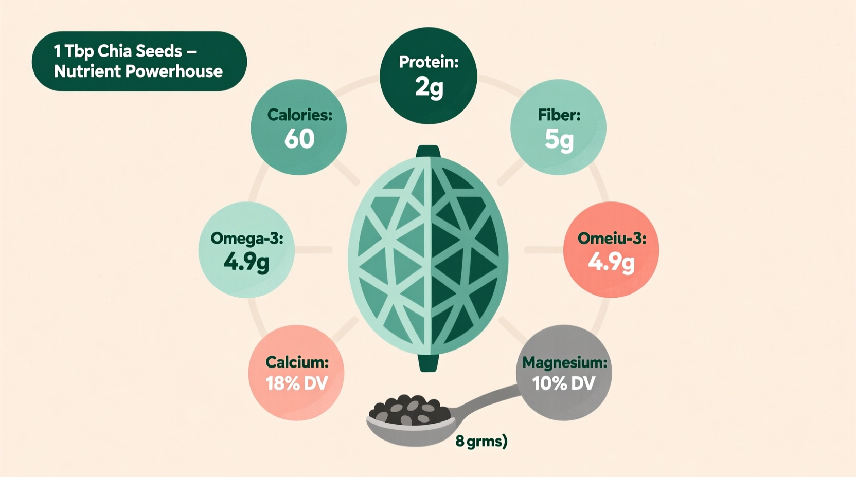 Chia Seeds Nutrition: Complete Facts for 1 Tablespoon Serving