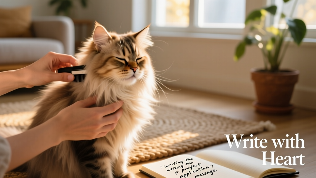 Close-up of hands gently brushing a long-haired cat while it purrs contentedly