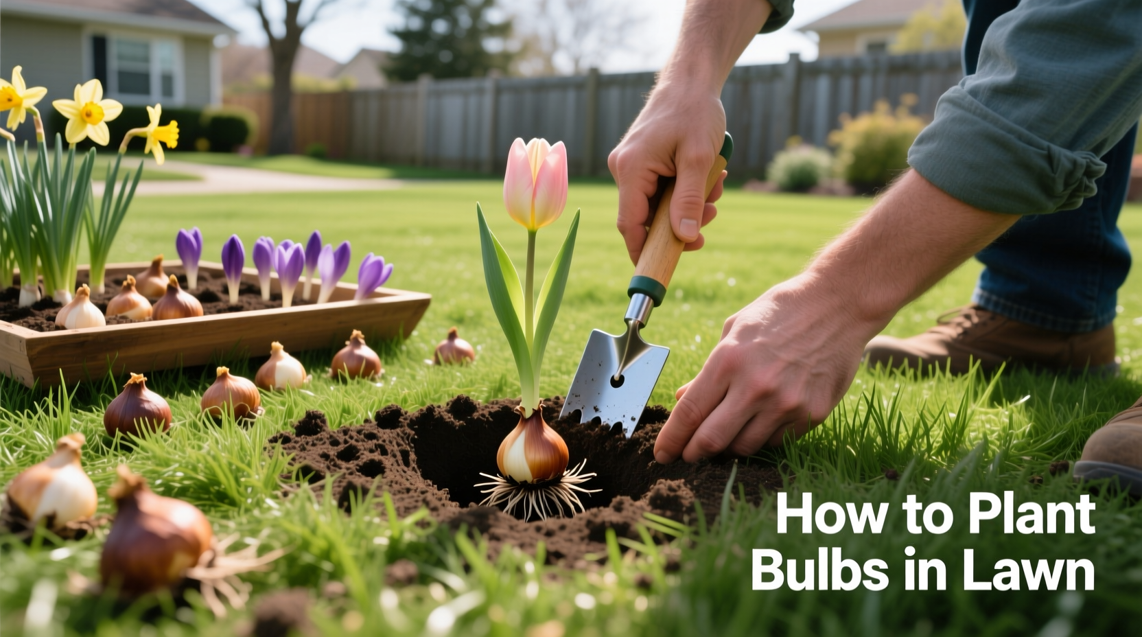 how to plant bulbs in lawn