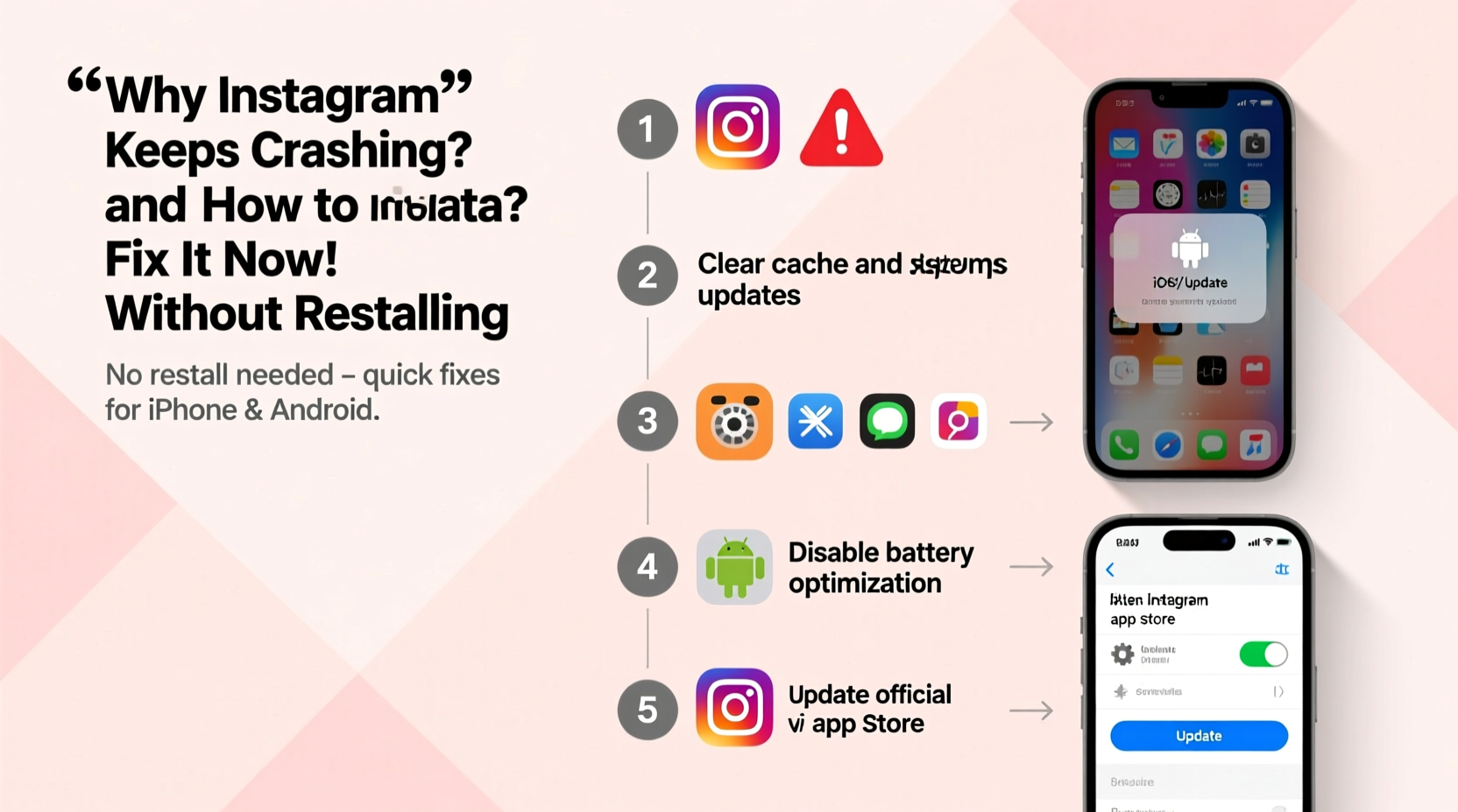 why does my instagram keep crashing and how to fix it without reinstalling