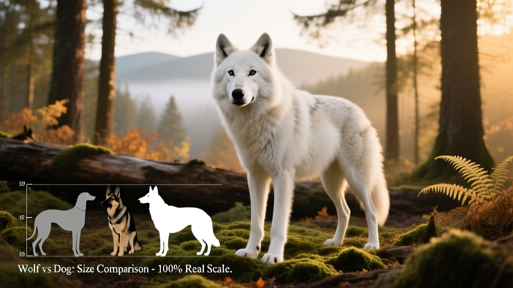 white wolf standing on woods