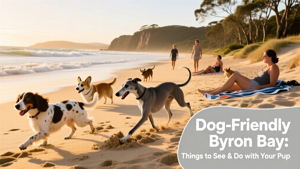 Dogs enjoying the off-leash section at Belongil Beach South