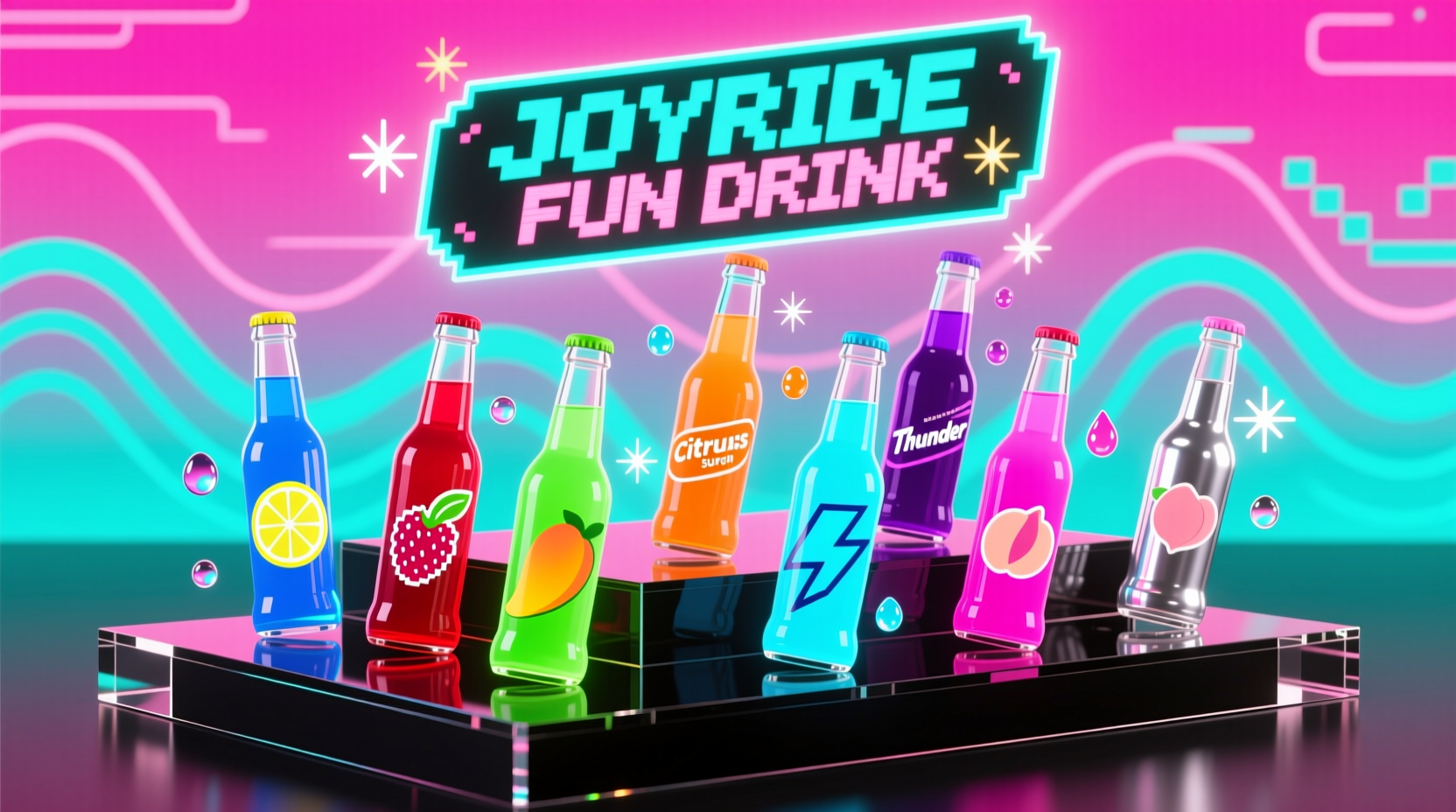 Joyride Fun Drink flavor variety display