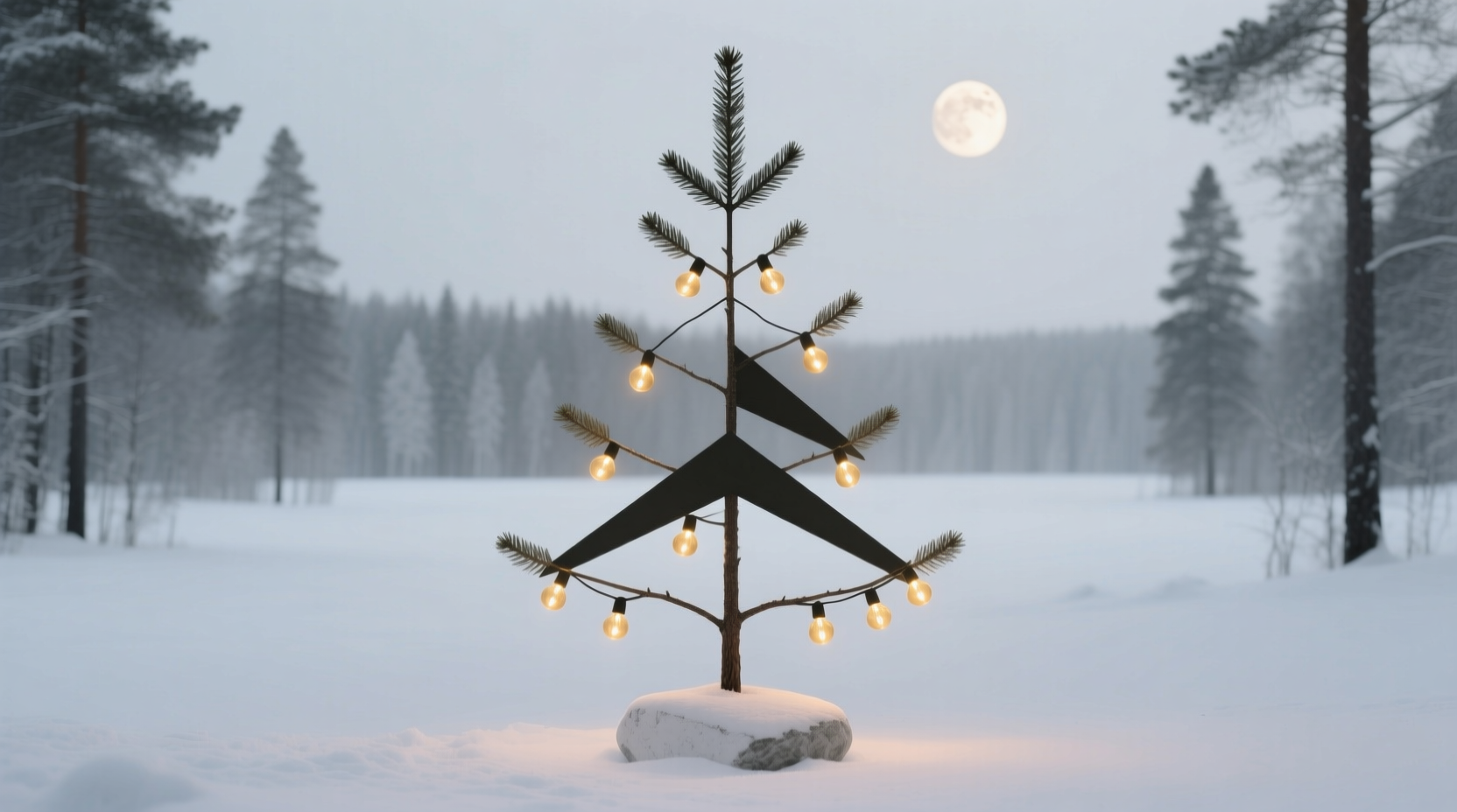 how to create a minimalist nordic christmas tree with fewer but impactful lights