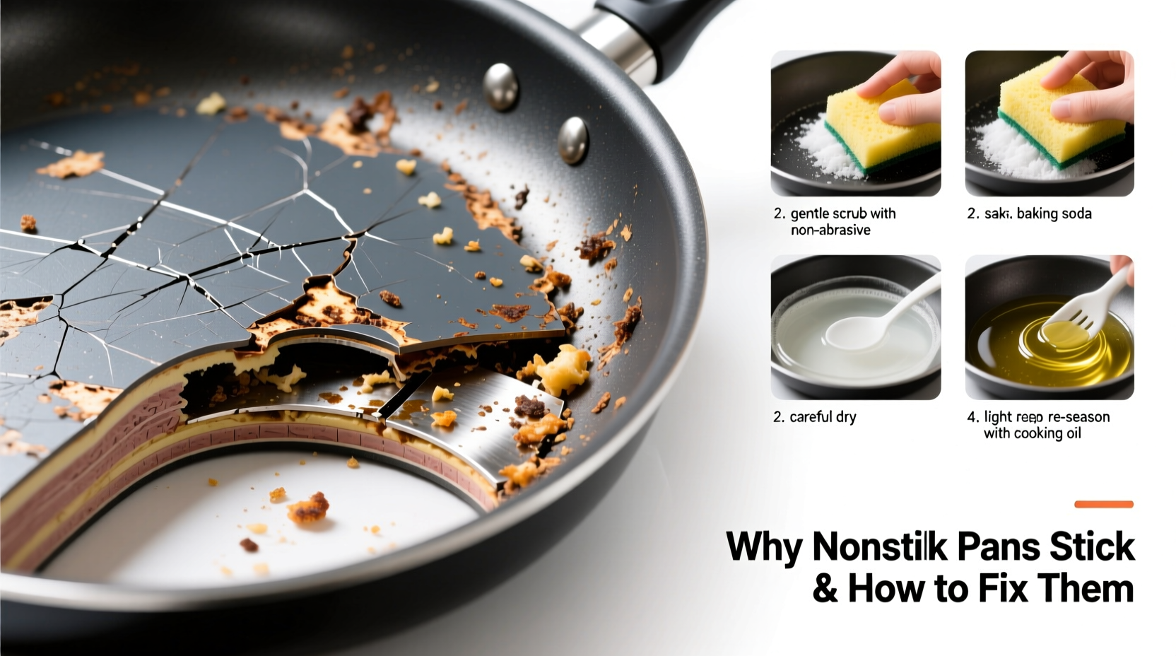why does my nonstick pan start sticking and how to restore it