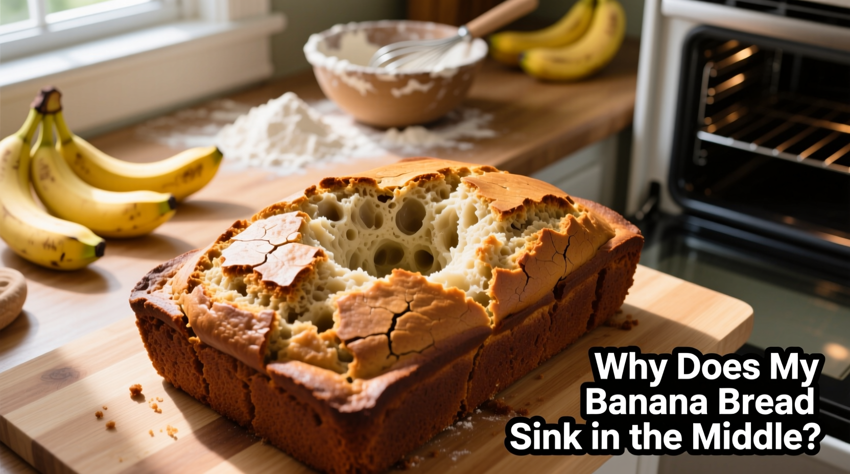 why does my banana bread sink in the middle every time