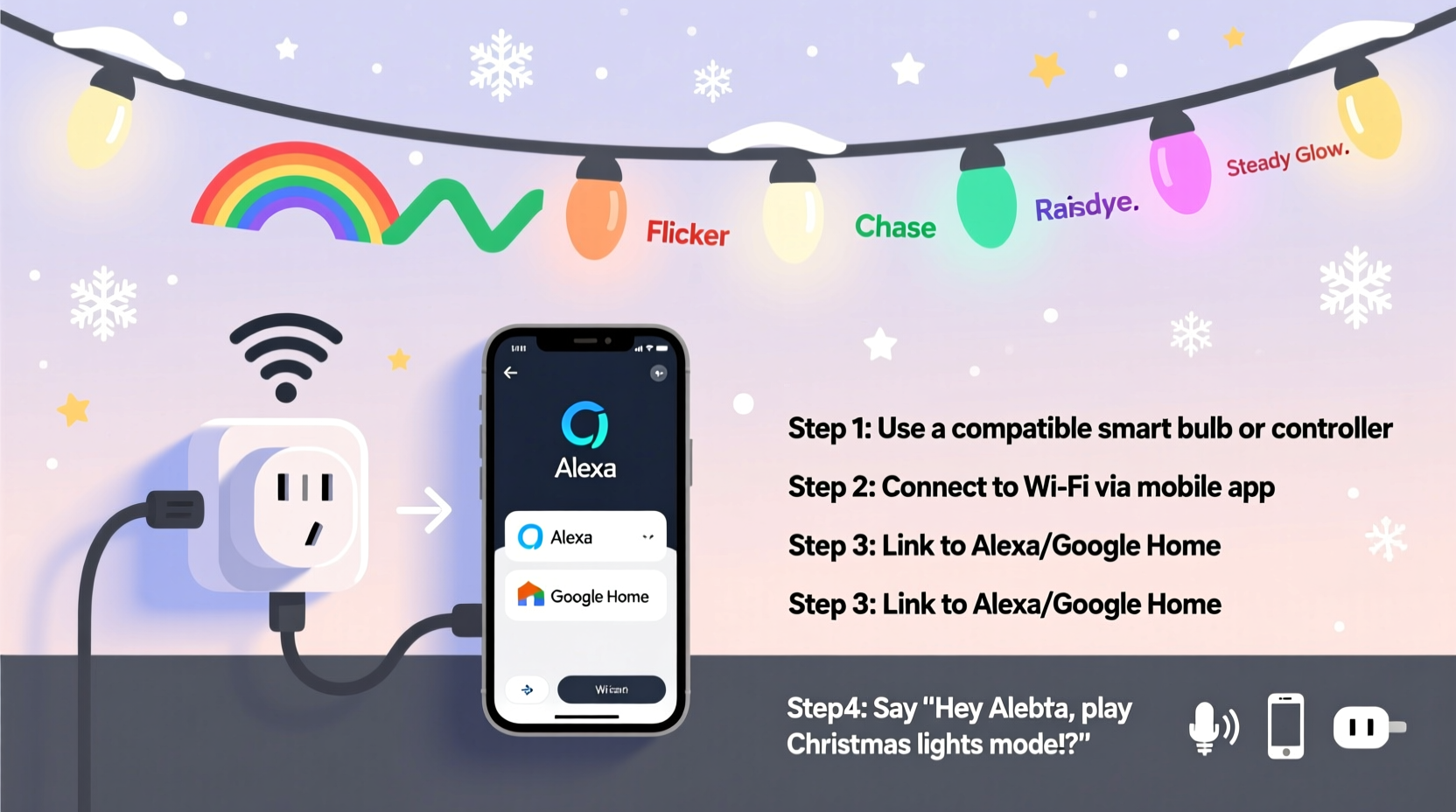 how to easily sync your rgb christmas lights with alexa or google home